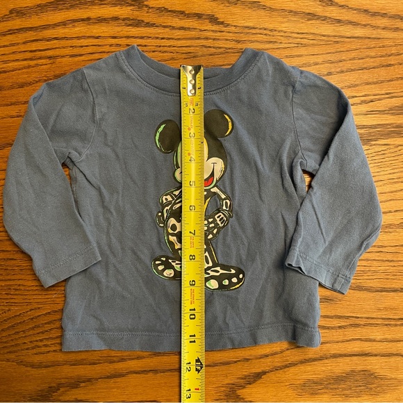 GAP Gray Long Sleeve Kids Shirt with Mickey Mouse 12-18 months - Picture 4 of 5